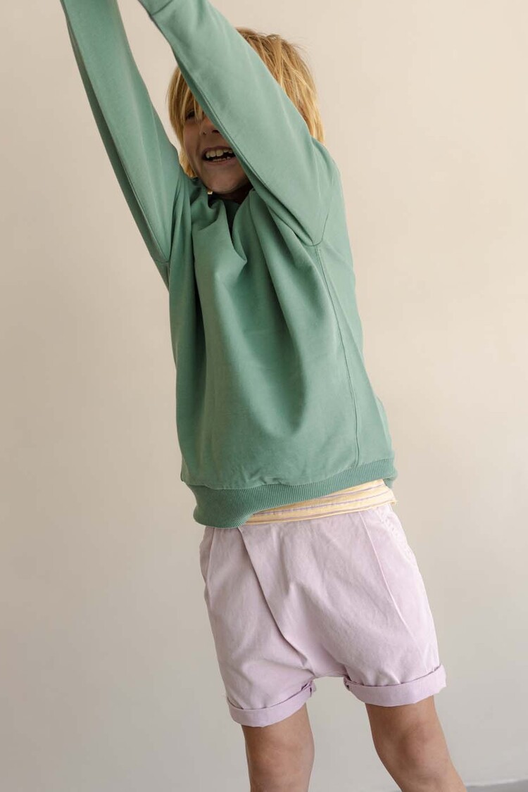 Phil & Phae Twill fold-over shorts - lilac sky