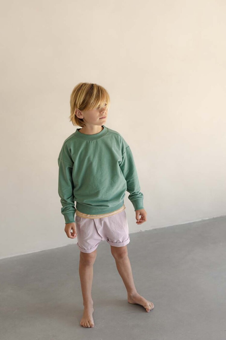 Phil & Phae Twill fold-over shorts - lilac sky