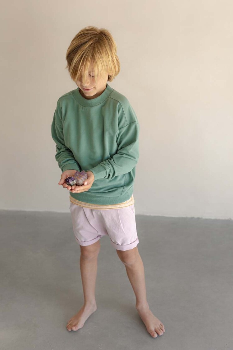 Phil & Phae Twill fold-over shorts - lilac sky