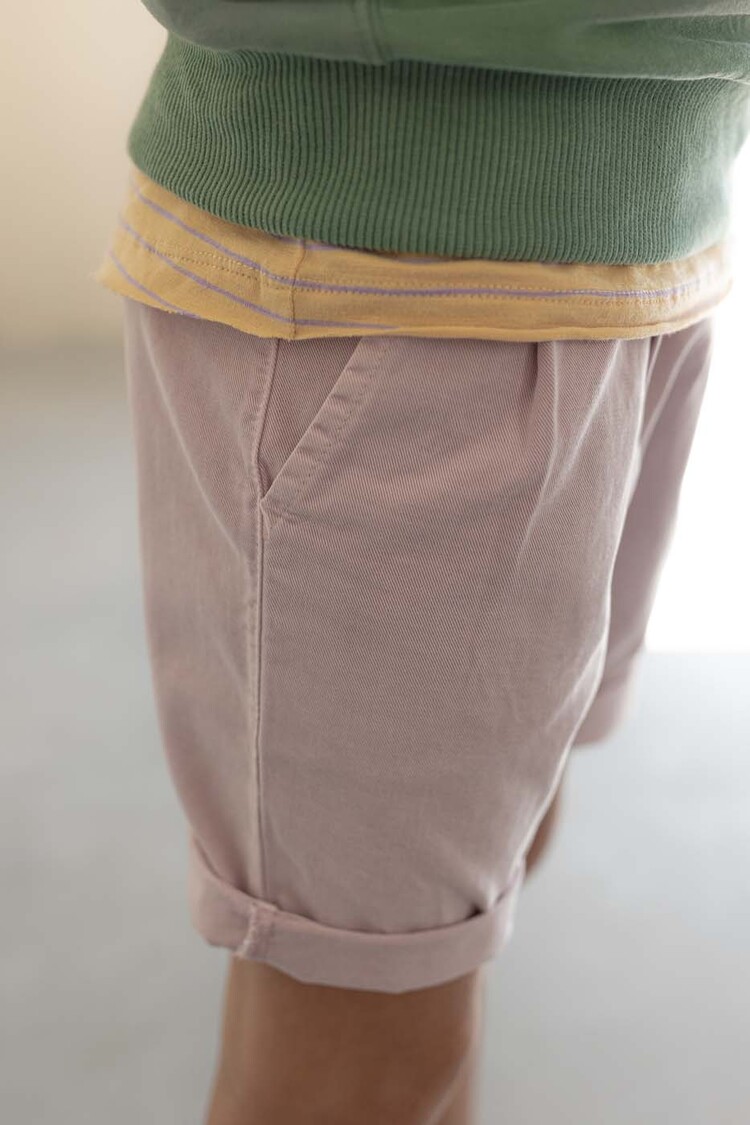 Phil & Phae Twill fold-over shorts - lilac sky