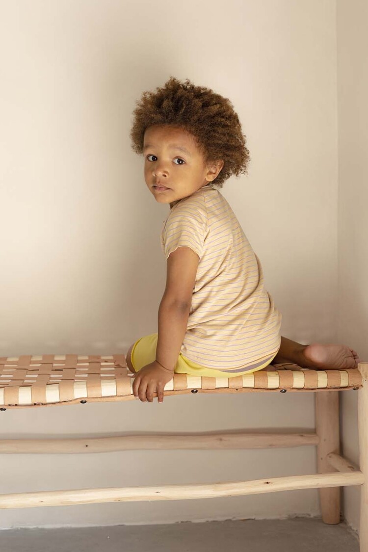 Phil & Phae Raglan tee s/s stripes - pop lilac