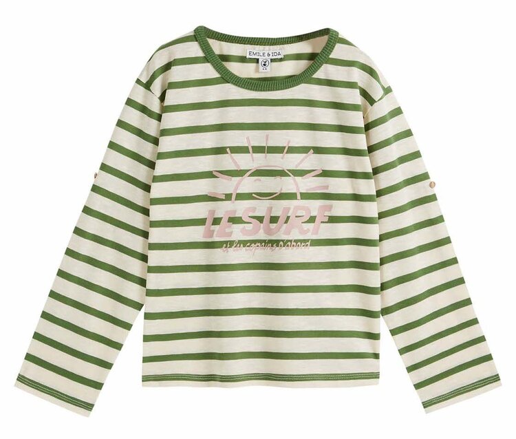 Emile et Ida MARINIERE MANCHES LONGUES - RAYURE PICKLE SURF