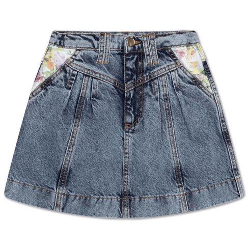 REPOSE AMS Bob Denim Skirt - Acid Color Block