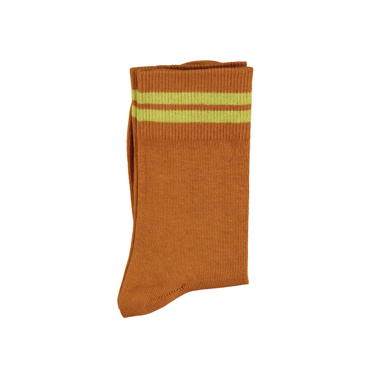 Piupiuchick Short socks - Camel w/ yellow stripes