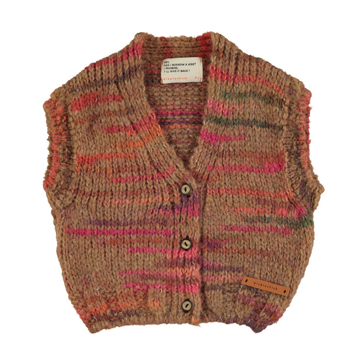 Piupiuchick Knitted waistcoat - Multicolor brown