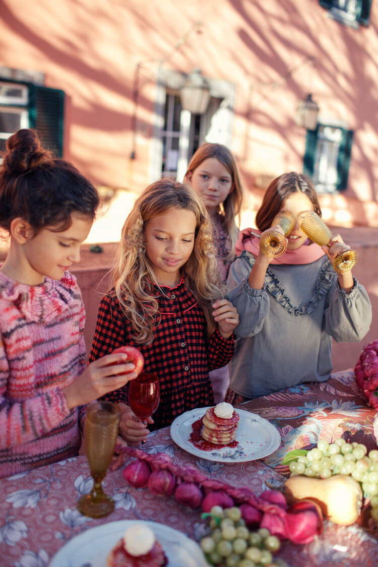 Piupiuchick Knitted sweater w/ collar - Multicolor pink