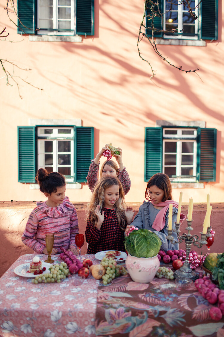 Piupiuchick Knitted sweater w/ collar - Multicolor pink