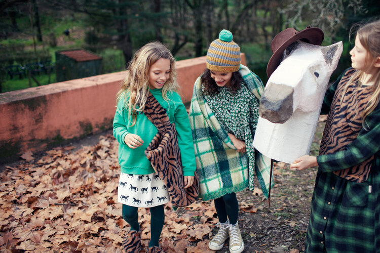 Piupiuchick Hoodie - Green w/ "cavalier" print