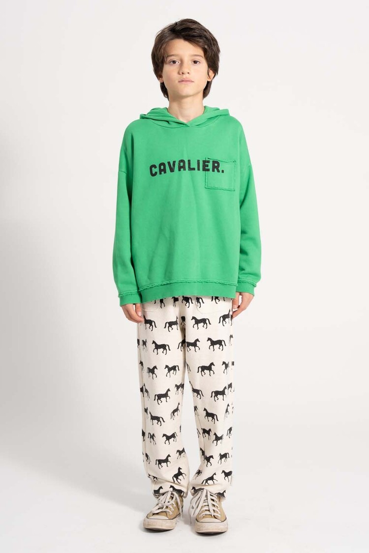 Piupiuchick Hoodie - Green w/ "cavalier" print