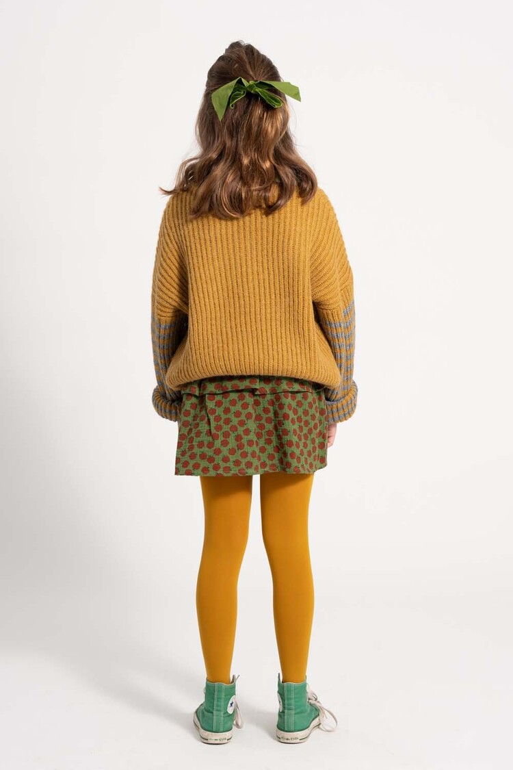Piupiuchick Knitted sweater - Camel & gray stripes