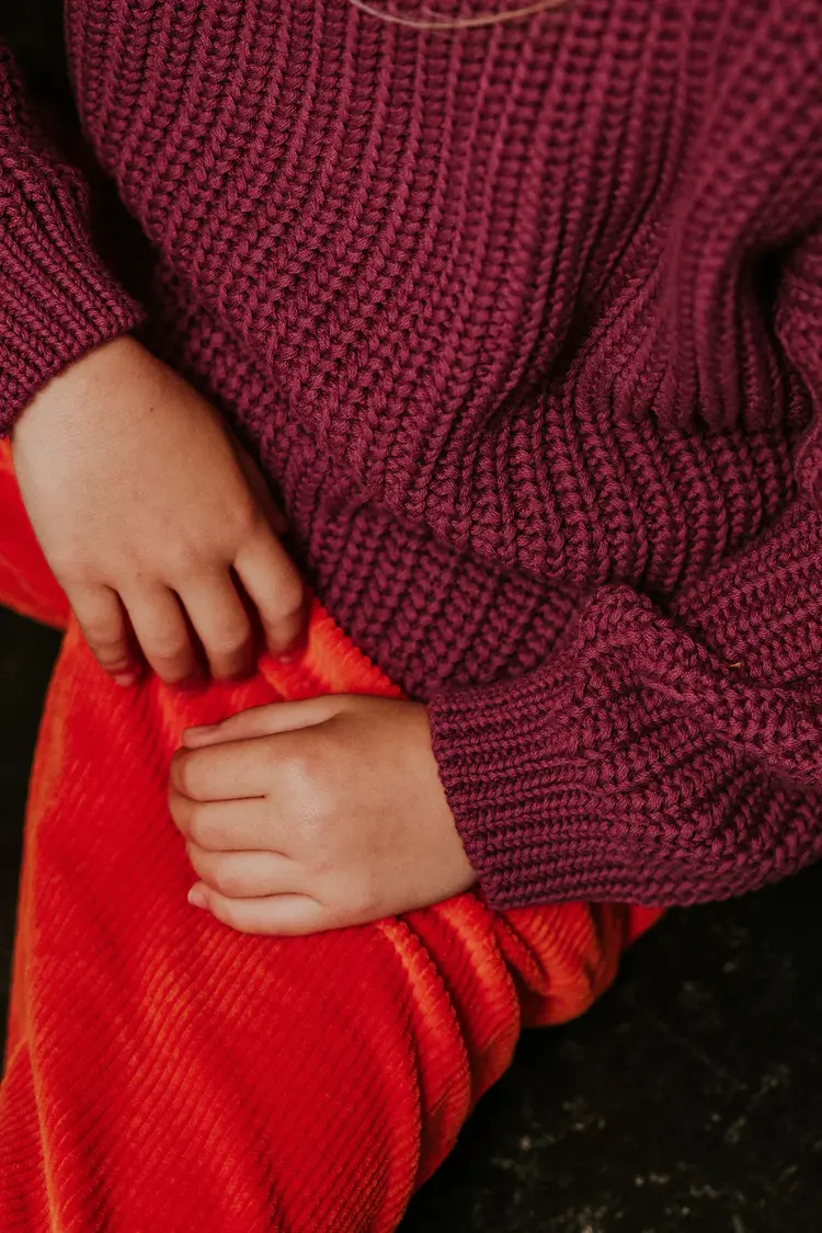 Yuki kidswear Chunky Knitted Sweater - DAHLIA