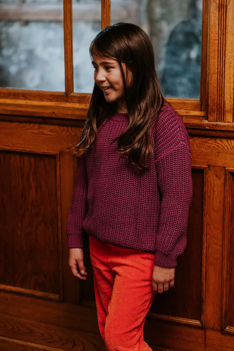 Yuki kidswear Chunky Knitted Sweater - DAHLIA