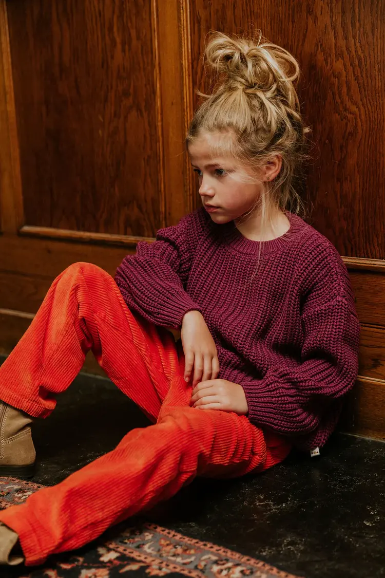 Yuki kidswear Chunky Knitted Sweater - DAHLIA