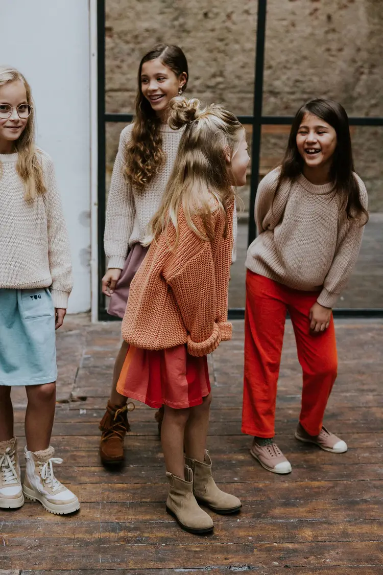 Yuki kidswear  Chunky Knitted Sweater - PEACH