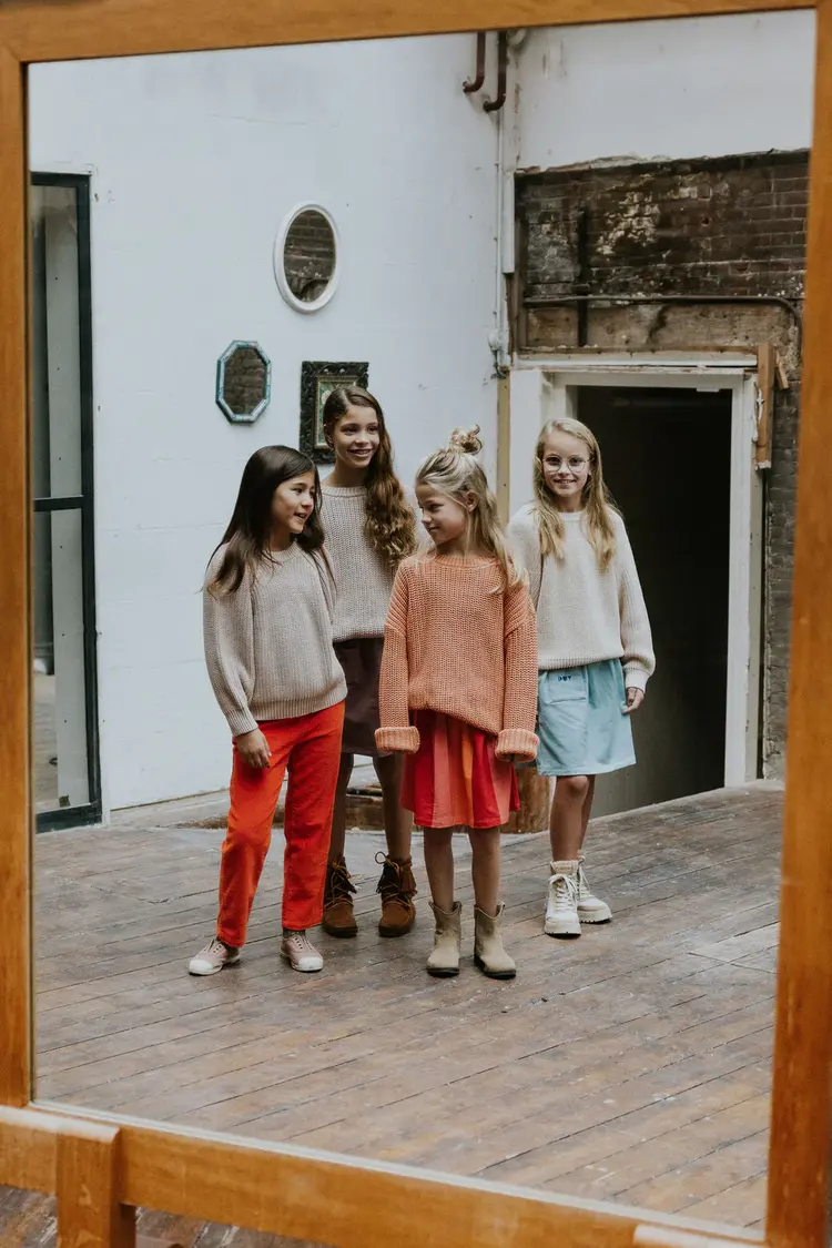 Yuki kidswear  Chunky Knitted Sweater - PEACH