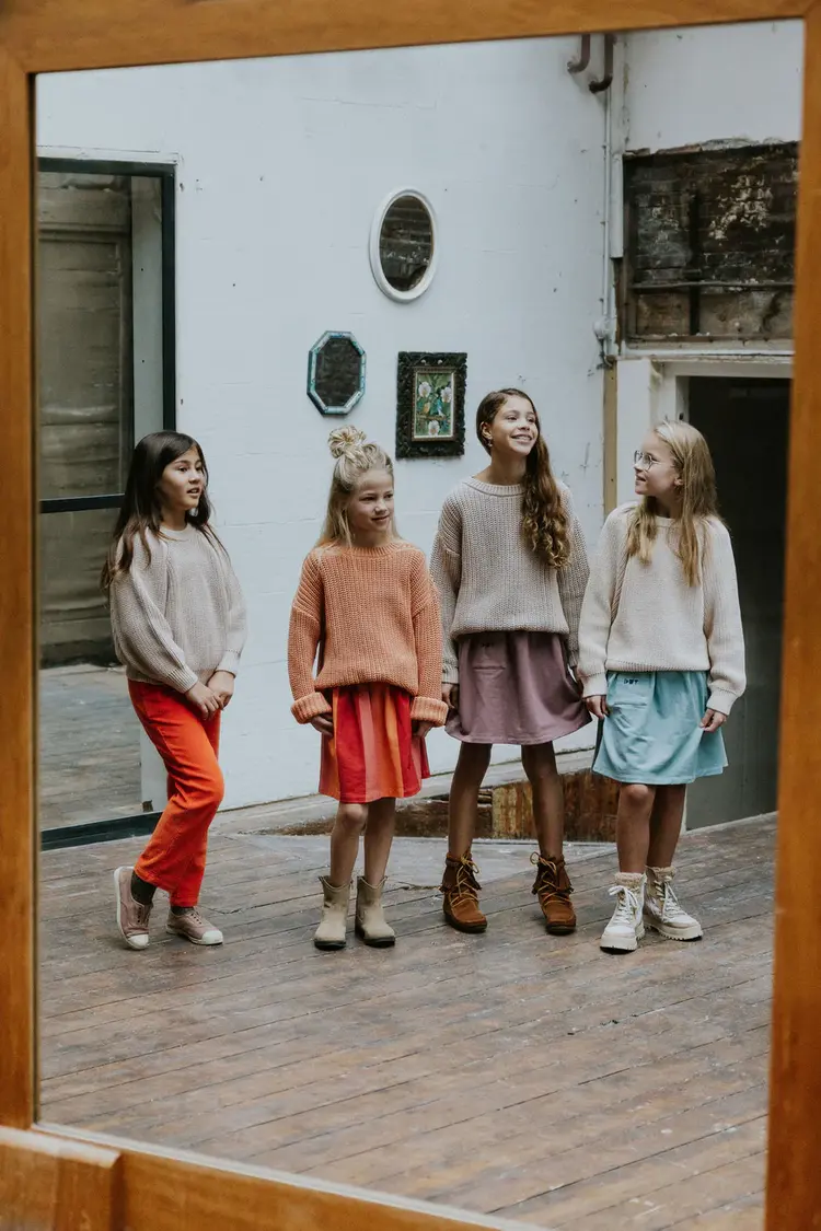 Yuki kidswear  Chunky Knitted Sweater - PEACH