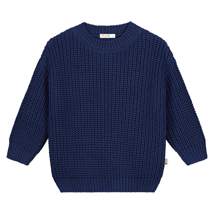 Yuki kidswear Chunky Knitted Sweater - NAVY