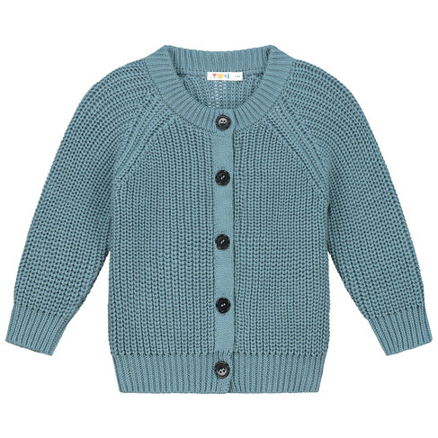 Yuki kidswear Raglan Cardigan - WHALE BLUE