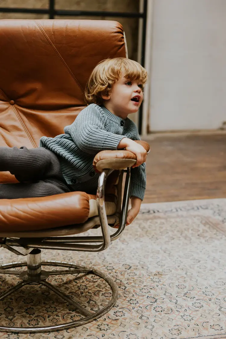 Yuki kidswear  Raglan Cardigan - WHALE BLUE