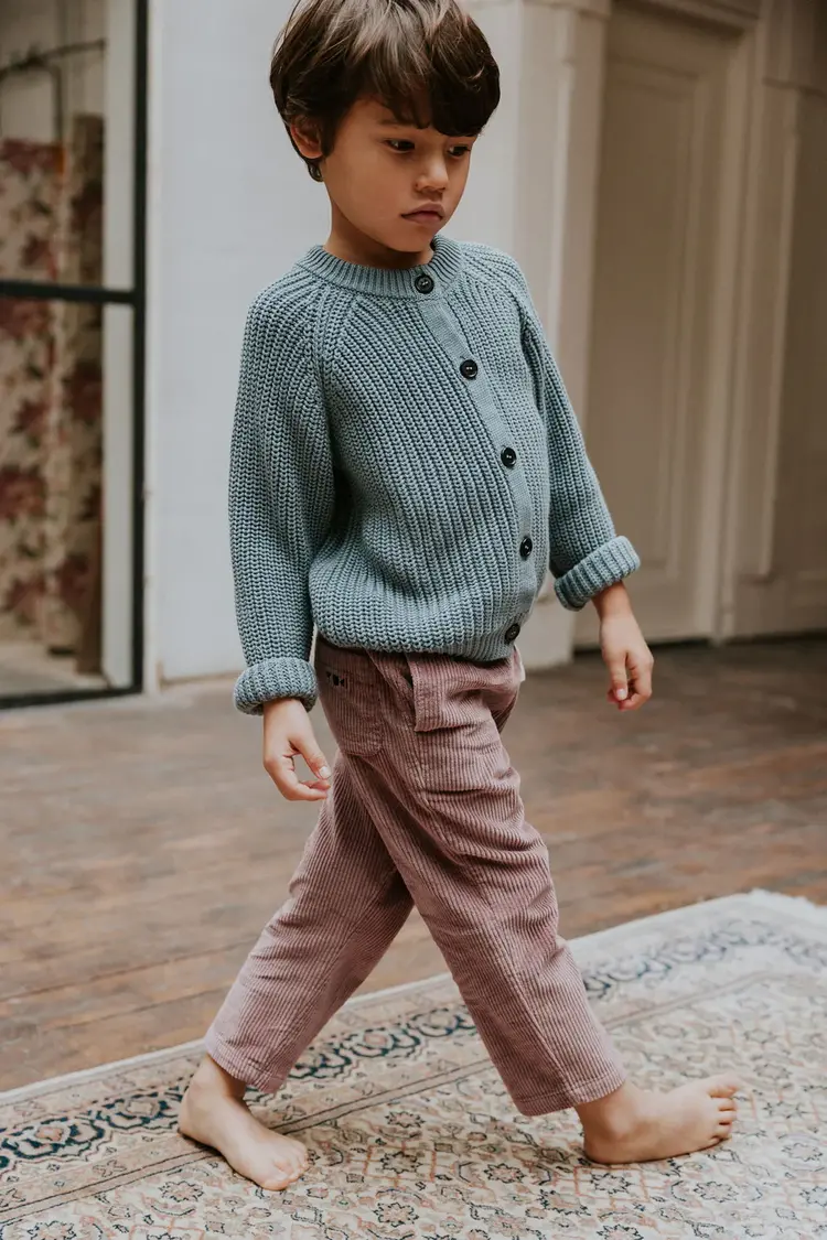 Yuki kidswear  Raglan Cardigan - WHALE BLUE