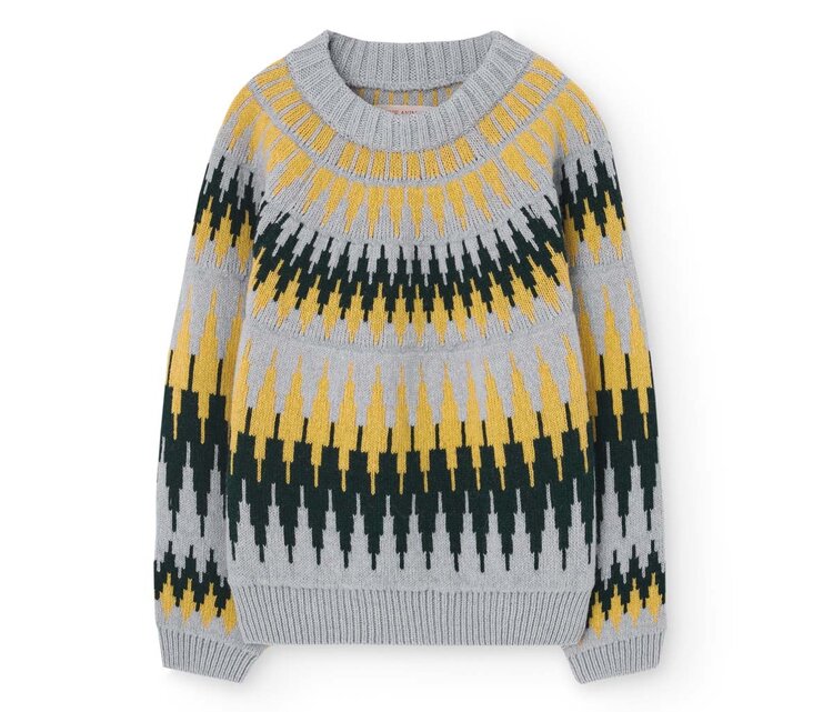 The Animal Observatory Zig Zag Bull Sweater - Soft Blue