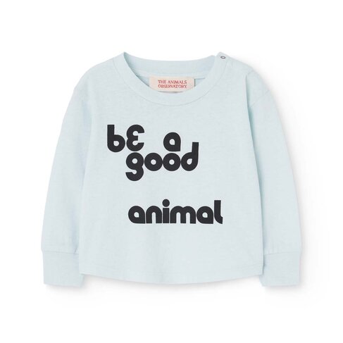 The Animal Observatory Wapiti Baby T-shirt - Soft Blue