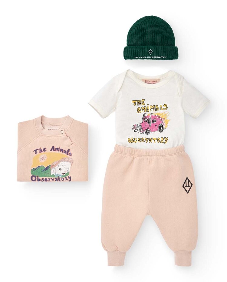 The Animal Observatory Sloth Baby Pant - Rose