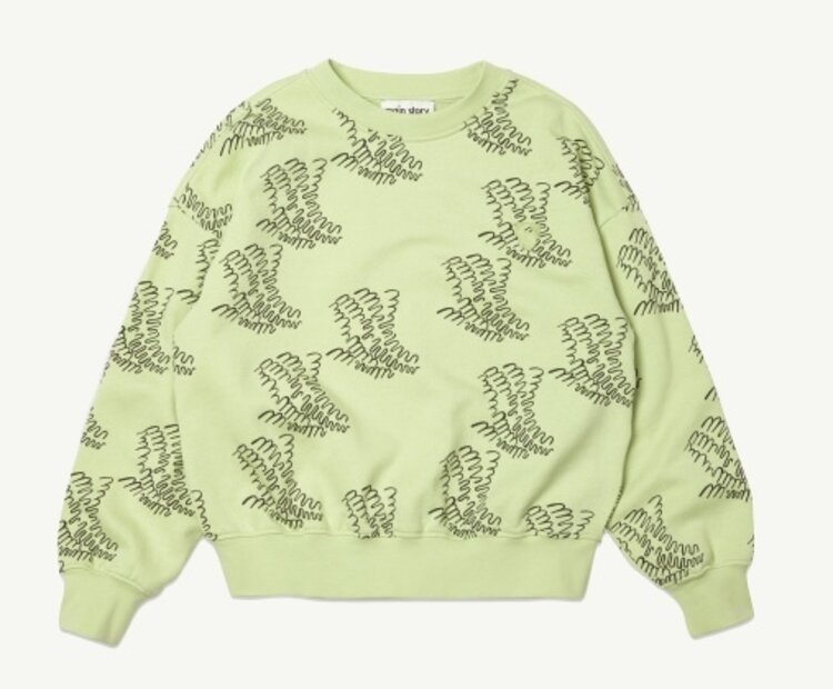 Main Story UK Bubble Sweatshirt -  Lily Green Printed Fleece