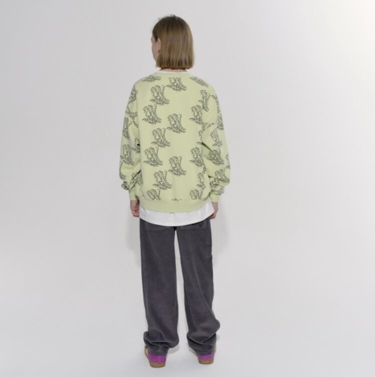 Main Story UK Bubble Sweatshirt -  Lily Green Printed Fleece