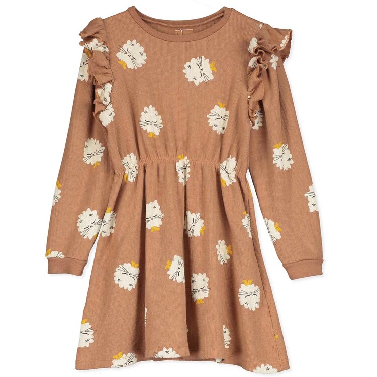 Lotiekids Kittens in Boots - Ruffle Sleeve Dress