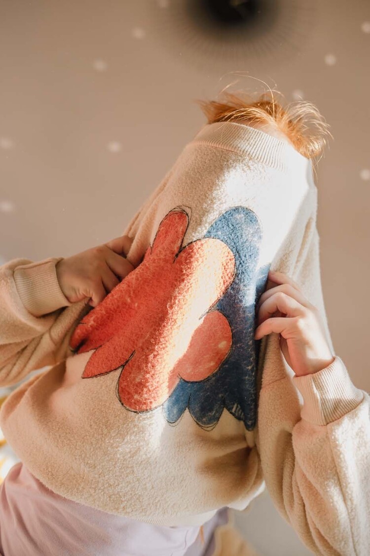 Lotiekids Clouds Teddy Sweatshirt - Cream