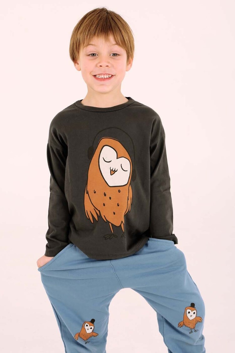 Lotiekids Owl Longsleeve - Anthracite