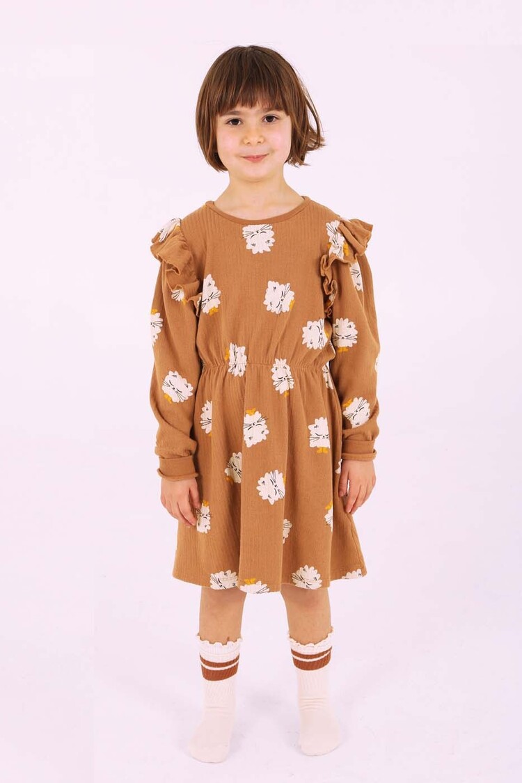 Lotiekids Kittens in Boots - Ruffle Sleeve Dress