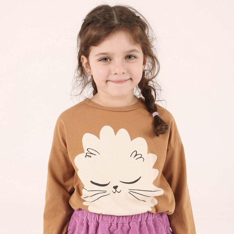 Lotiekids Kitten in Boots Longsleeve Tshirt - Brown