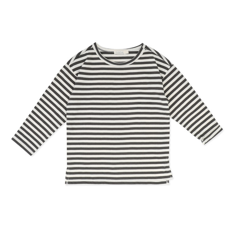Phil & Phae Oversized tee l/s stripes - Graphite
