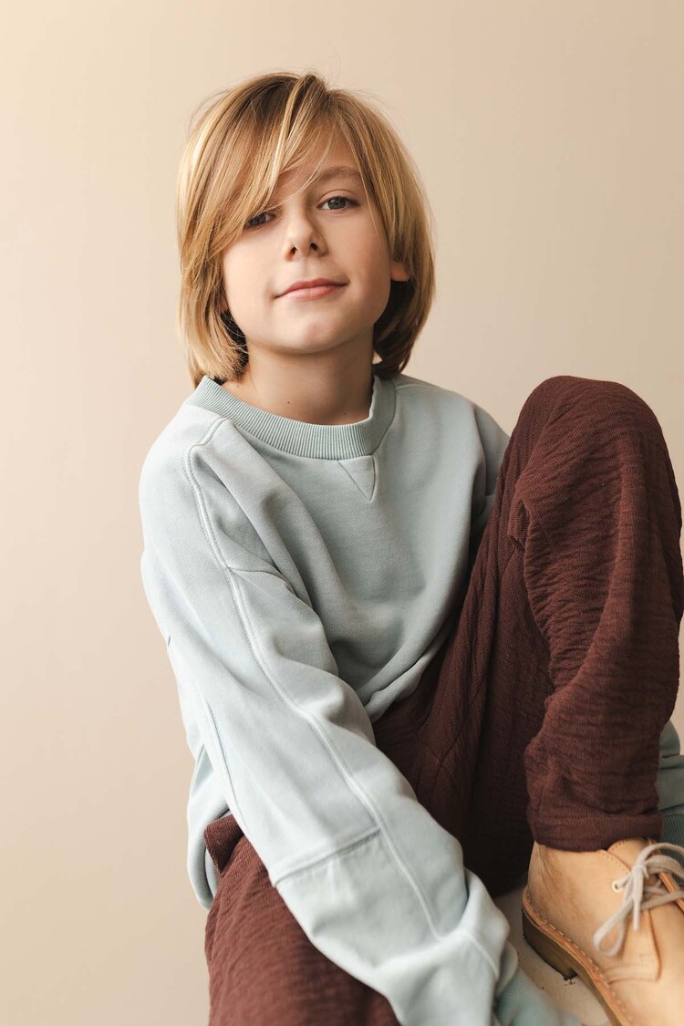 Phil & Phae Chunky fabric-mix sweater - stormy