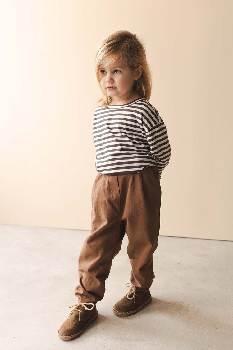 Phil & Phae Oversized tee l/s stripes - Graphite