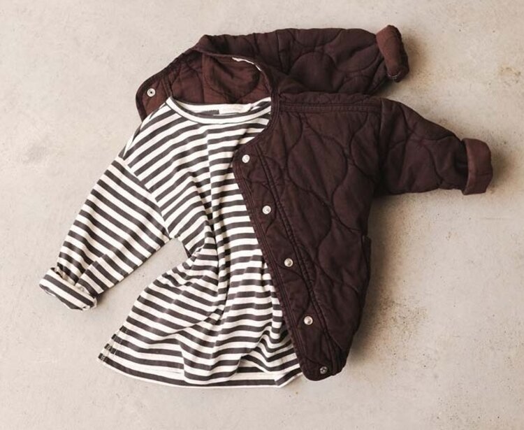 Phil & Phae Oversized tee l/s stripes - Graphite