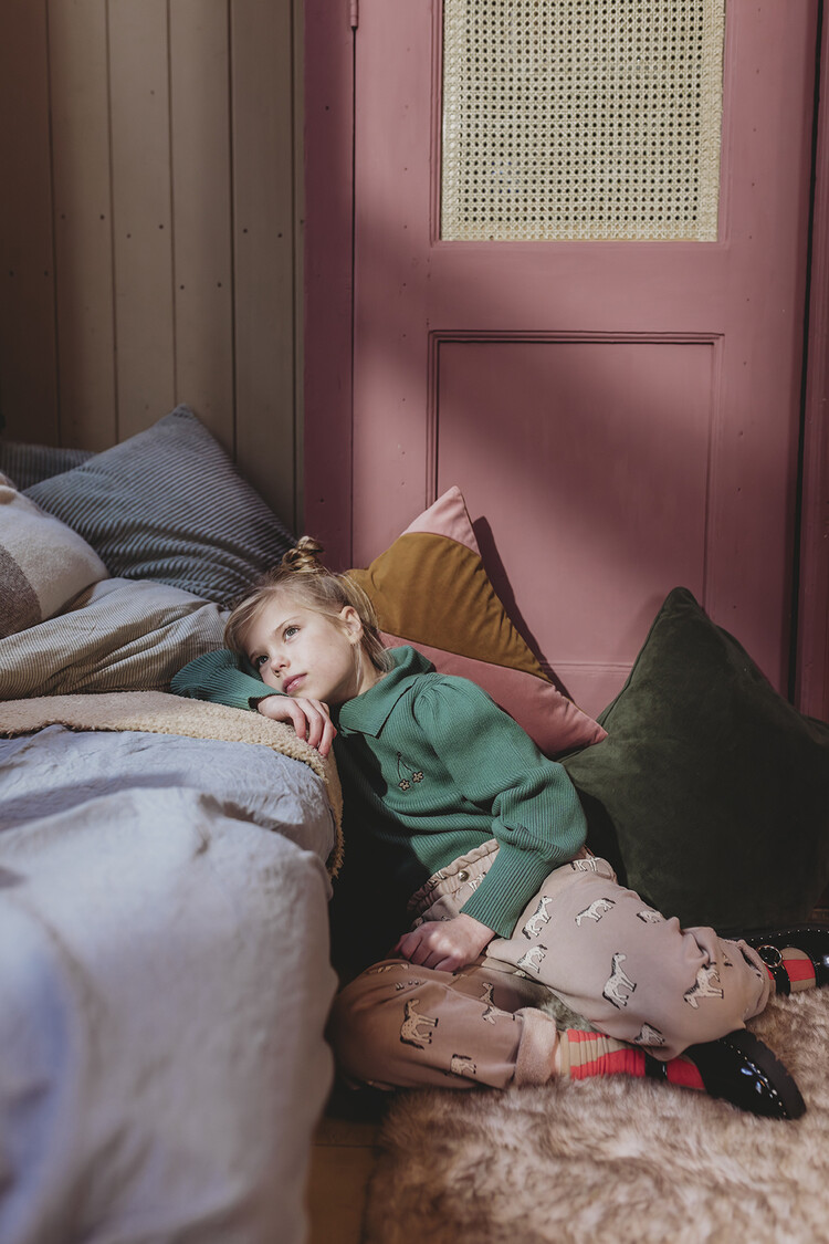 Sproet & Sprout Chino Paperbag Horses Print - Praline