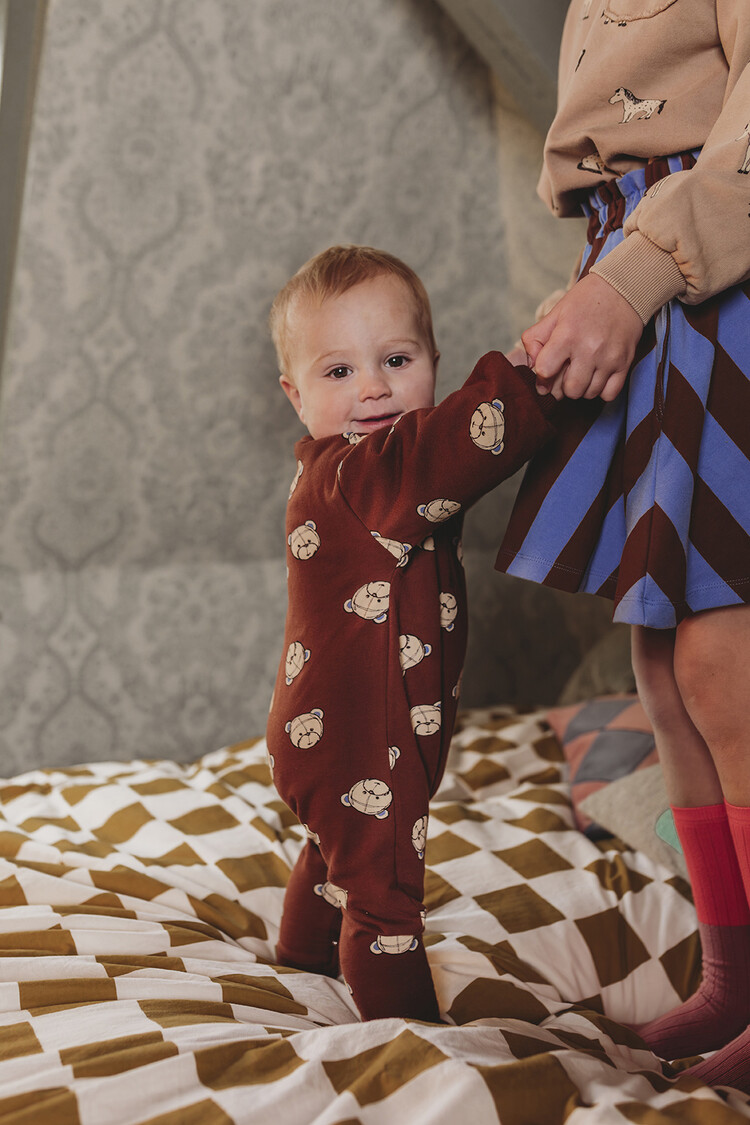 Sproet & Sprout Sweatshirt Pocket Horses Print - Praline