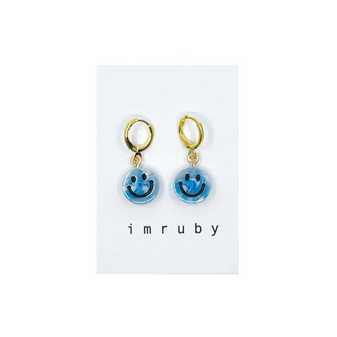 Imruby - haar accessoires IZZY smiley drop earrings