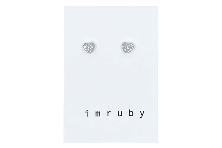 Imruby - haar accessoires BIBI heart stud earrings