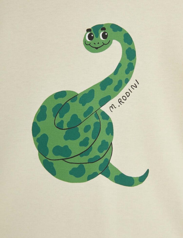 Mini Rodini Snake sp ss Tee - Offwhite