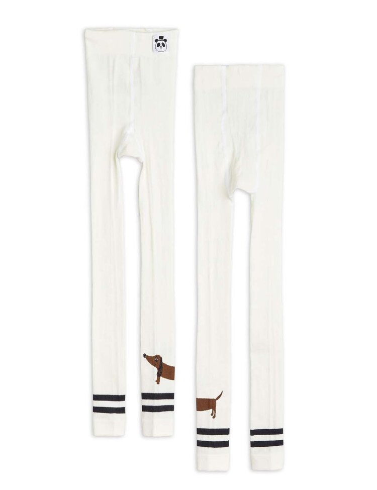 Mini Rodini Dog Leggings - Offwhite