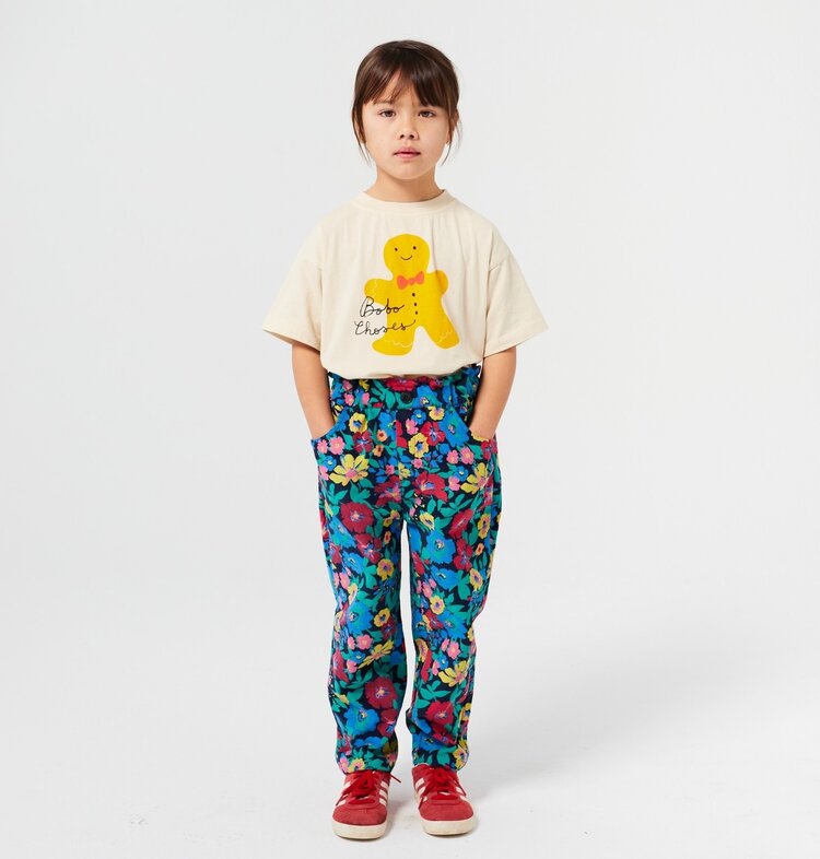 Bobo Choses Flowers all over paperbag pants