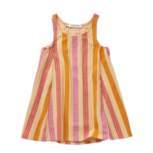 Sproet & Sprout Sleeveless Dress Stripes - Nectarine
