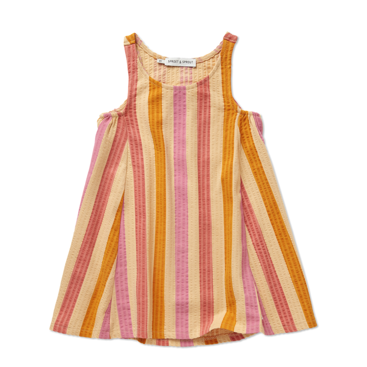 Sproet & Sprout Sleeveless Dress Stripes - Nectarine