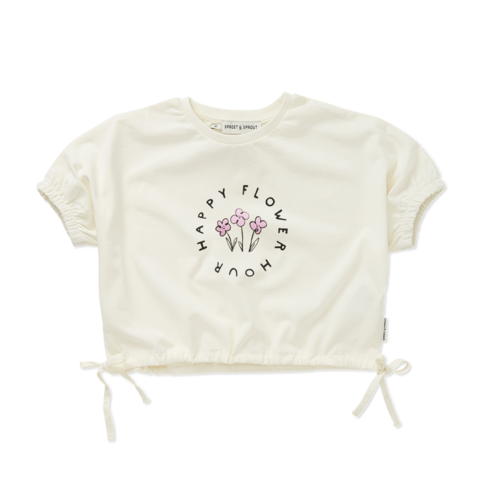 Sproet & Sprout T-shirt Boxy Happy Flower - Off-White