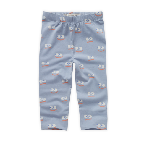 Sproet & Sprout Leggings Smiley Print - Misty Blue