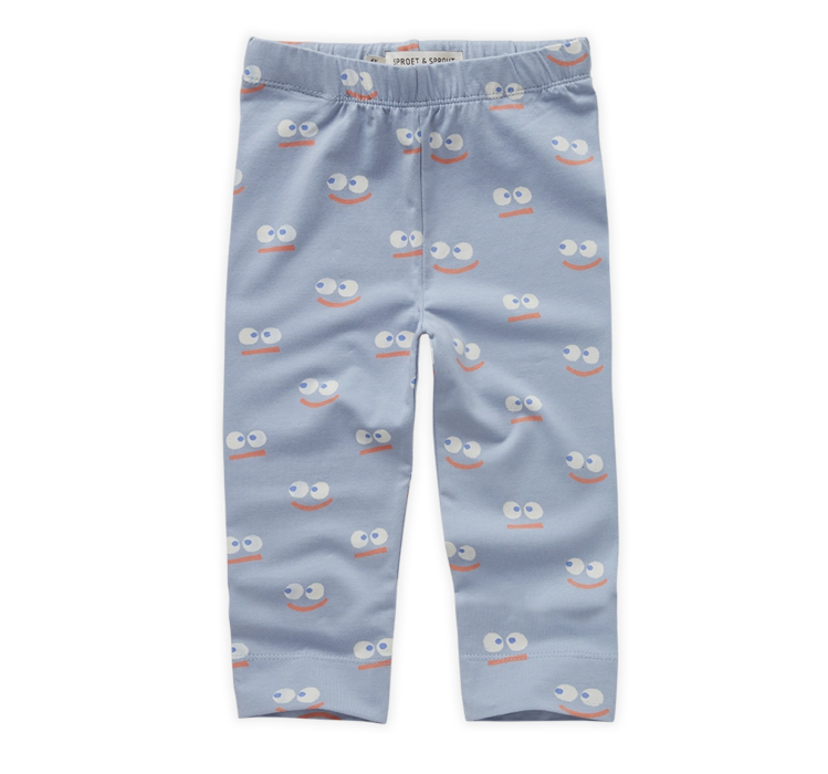 Sproet & Sprout Leggings Smiley Print - Misty Blue